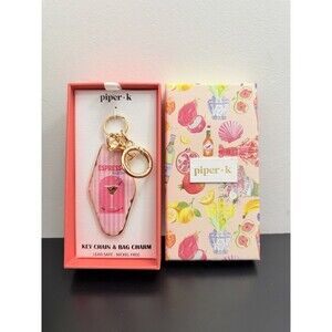 NWT Piper K Espresso Martini Keychain Bag Charm Gift Cocktail Fun